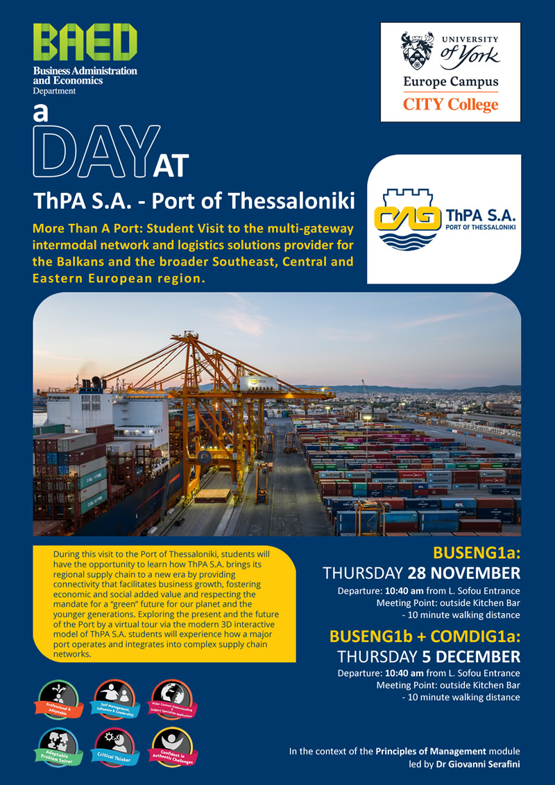 Company visit at ThPA S.A. - Port of Thessaloniki by our Business Students