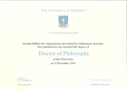Doctor of Philosophy degree